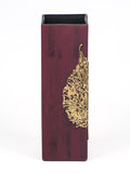Gold Leaf Glass Square Vase | Art Decorated Glass Vase for flowers | Table vase 12 inch | Interior Design | Home Decor | 6360/300/sh161.6
