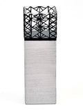 Grey Stone Glass Vase | Square vase | Art Decorated Glass Vase for flowers | Table vase 12 inch | Interior Design | Home Decor | 6360/300/sh186.1