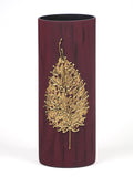 Handpainted Glass Vase for Flowers | Table Vase Art Decorated Burgundy Cylinder | Interior Design | Home Decor | 7017/300/sh161.6