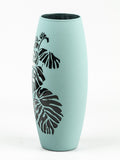 Blue Tropical Painted Art Glass Oval Vase for Flowers | Interior Design | Home Decor | Table vase | 7736/250/sh160.2
