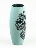 Blue Tropical Painted Art Glass Oval Vase for Flowers | Interior Design | Home Decor | Table vase | 7736/250/sh160.2