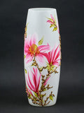 Handpainted Glass Vase for Flowers | Magnolia Oval Vase | Interior Design Home Decor | Table vase 12 in | 7736/300/sh163