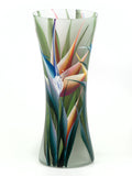 Handpainted Glass Vase for Flowers | Strelitzia Art | Home Room Decor | Table vase | 7756/300/sh119