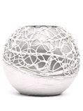 Wedding glass vase Pearl White | Gift for her | Painted Art Glass Round Bubble Vase | Interior Design Home Room Decor | Table vase 6 inch | 5578/180/sh125