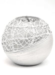 Wedding glass vase Pearl White | Gift for her | Painted Art Glass Round Bubble Vase | Interior Design Home Room Decor | Table vase 6 inch | 5578/180/sh125