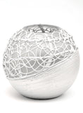 Wedding glass vase Pearl White | Gift for her | Painted Art Glass Round Bubble Vase | Interior Design Home Room Decor | Table vase 6 inch | 5578/180/sh125