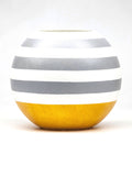 Handpainted Glass Vase for Flowers | Painted Art Glass Round Yellow Vase | Interior Design Home Room Decor | Table vase 6 inch | 5578/180/sh141.1