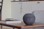 Black Glass Vase for Flowers | Painted Art Glass Round Bubble Vase | Interior Design Home Room Decor | Table black vase 6 inch | 5578/180/sh150.4