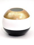 Handpainted Glass Vase for Flowers | Painted Art Glass Round Vase | Interior Design Home Room Decor Gold Patina | Table vase 6 inch | 5578/180/sh179