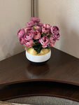 Handpainted Glass Vase for Flowers | Painted Art Glass Round Vase | Interior Design Home Room Decor Gold Patina | Table vase 6 inch | 5578/180/sh179