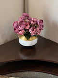Handpainted Glass Vase for Flowers | Painted Art Glass Round Vase | Interior Design Home Room Decor Gold Patina | Table vase 6 inch | 5578/180/sh179