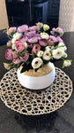 Handpainted Glass Vase for Flowers | Painted Art Glass Round Vase | Interior Design Home Room Decor Gold Patina | Table vase 6 inch | 5578/180/sh179