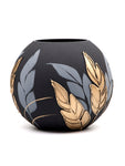 Art Decorated Glass Vase for Flowers | Round Vase | Interior Design Home Room Decor | Table vase 6 inch | 5578/180/sh196
