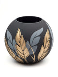 Art Decorated Glass Vase for Flowers | Round Vase | Interior Design Home Room Decor | Table vase 6 inch | 5578/180/sh196