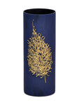 Handpainted Glass Vase for Flowers | Table vase 12 inch | Dark blue vase | Art Decorated Glass Cylinder Vase | Interior Design | Home Decor | 7017/300/sh161.1
