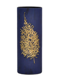 Handpainted Glass Vase for Flowers | Table vase 12 inch | Dark blue vase | Art Decorated Glass Cylinder Vase | Interior Design | Home Decor | 7017/300/sh161.1