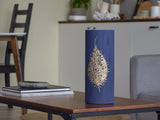 Handpainted Glass Vase for Flowers | Table vase 12 inch | Dark blue vase | Art Decorated Glass Cylinder Vase | Interior Design | Home Decor | 7017/300/sh161.1