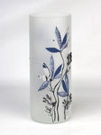 table blue art decorative glass vase 7017/300/sh335