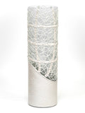 Pearl colour decorated vase | Glass vase for flowers | Cylinder Vase | Interior Design | Home Decor | Large Floor Vase 16 inch | 7017/400/sh125