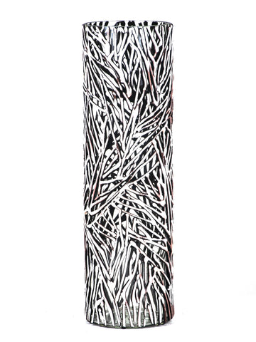Brown branches decorated vase | Glass vase for flowers | Cylinder Vase | Interior Design | Home Decor | Large Floor Vase 16 inch | 7017/400/sh144