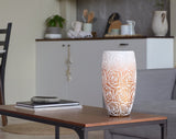 Handpainted Glass Vase for Flowers | Painted Art Glass Orange Oval Vase | Interior Design Home Room Decor | Table vase 12 in | 7518/300/sh120.1