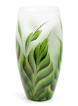 Handpainted Glass Vase for Flowers | Painted Art Glass Tropical Vase | Interior Design Home Room Decor | Oval Table vase 12 inch | 7518/300/sh124.1