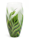 Handpainted Glass Vase for Flowers | Painted Art Glass Tropical Vase | Interior Design Home Room Decor | Oval Table vase 12 inch | 7518/300/sh124.1
