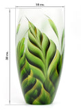 Handpainted Glass Vase for Flowers | Painted Art Glass Tropical Vase | Interior Design Home Room Decor | Oval Table vase 12 inch | 7518/300/sh124.1