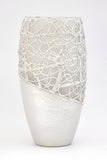 Handpainted Glass Vase for Flowers | Painted Art Glass Oval Vase | Wedding Design | Table vase 12 inch | 7518/300/sh125