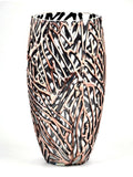 Handpainted Glass Vase for Flowers | Oval Vase | Interior Design Home Room Decor | Table vase 12 in | 7518/300/sh144