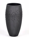 Handpainted Black Glass Vase | Painted Art Glass Oval Vase | Interior Design Home Room Decor | Table vase 12 inch | 7518/300/sh150.4