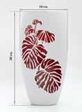 Burgundy Interior | Art decorated vase | Handmade Glass Oval Vase | Home Design | Room Decor | Table vase 12 inch | 7518/300/sh160.1