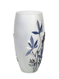 table blue art decorative glass vase 7518/300/sh335