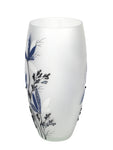 table blue art decorative glass vase 7518/300/sh335