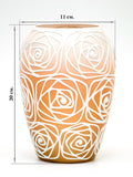 Handpainted Glass Orange Art Bud Vase | Interior Design Home Room Decor | Table vase 8 inch | 9381/200/sh120.1